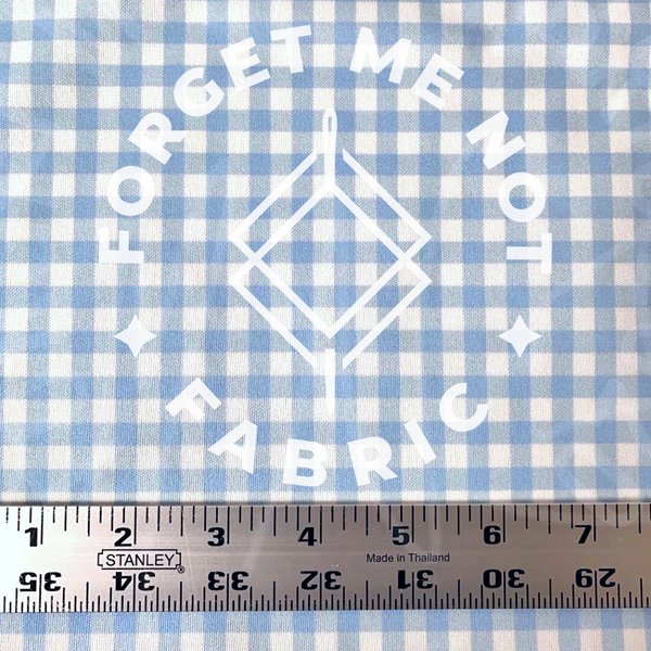 Gingham Baby Blue PUL Fabric