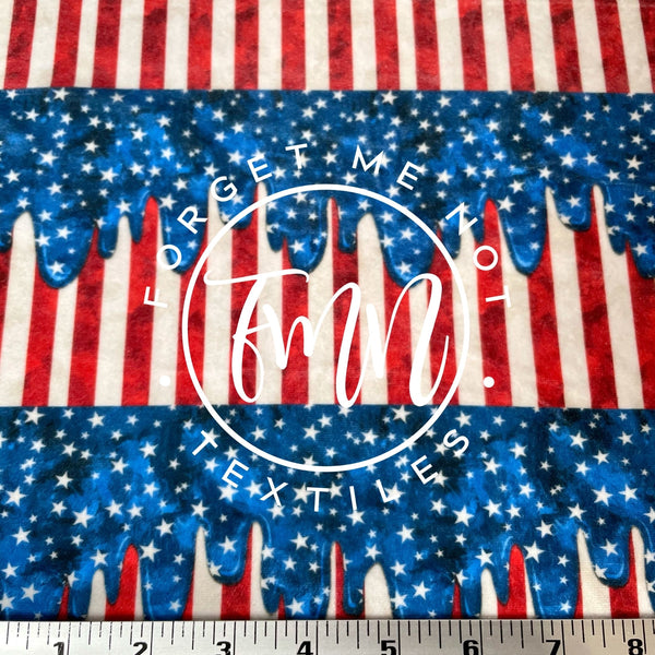 American Flag Drip 7in1 Velvet Fabric