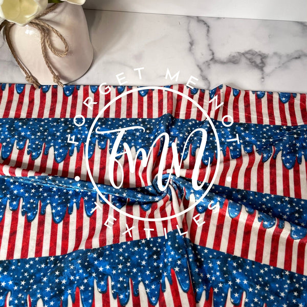 American Flag Drip 7in1 Velvet Fabric
