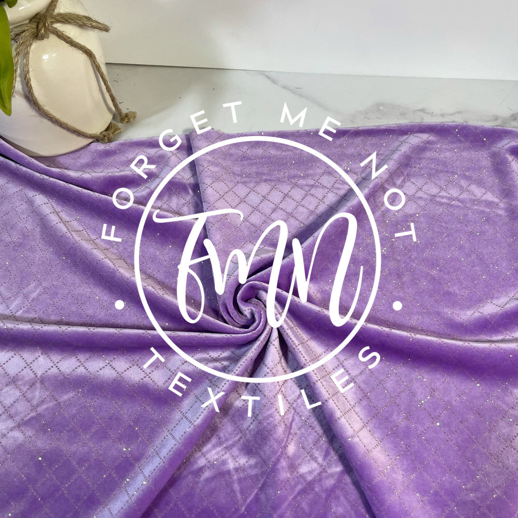 Amethyst Orchid Violet Diamond Velvet Fabric