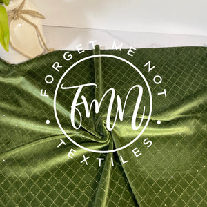 Cedar Green Diamond Velvet Fabric