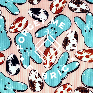 Easter Western Punchy Peeps, Rib Knit Fabric, Easter Western Fabric