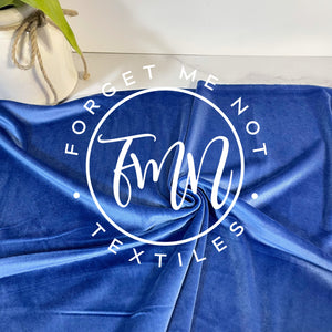 Federal Blue Buttery Soft Velvet Fabric, 4 Way Stretch Velvet