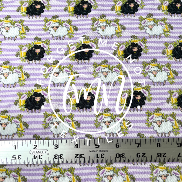 Lavender Stripe Lambs Bullet Fabric