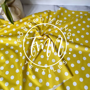 Yellow Polka Dot PUL Fabric
