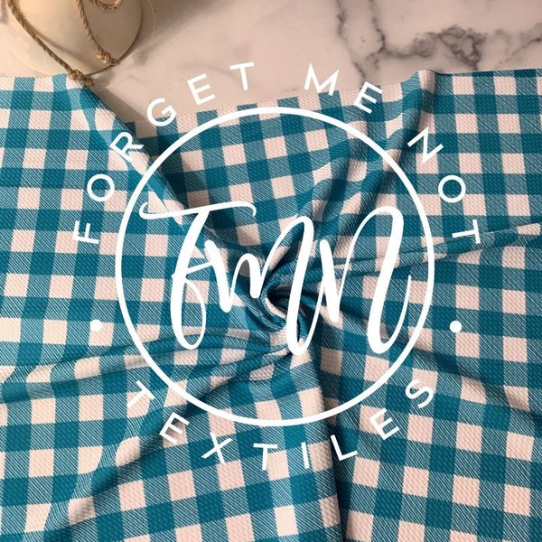 Plaid Teal & White Bullet Fabric