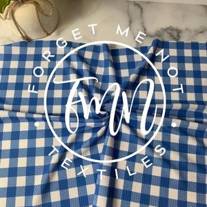 Plaid Blue & White Bullet Fabric