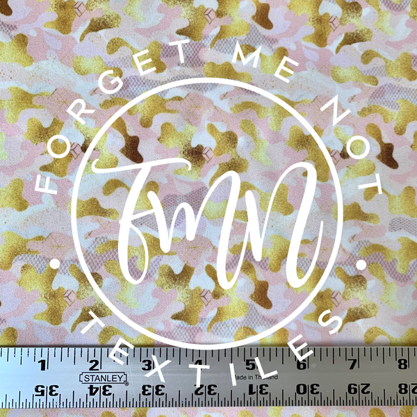 Camo pink and gold PUL Fabric