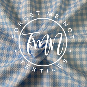 Gingham Baby Blue Bullet Fabric