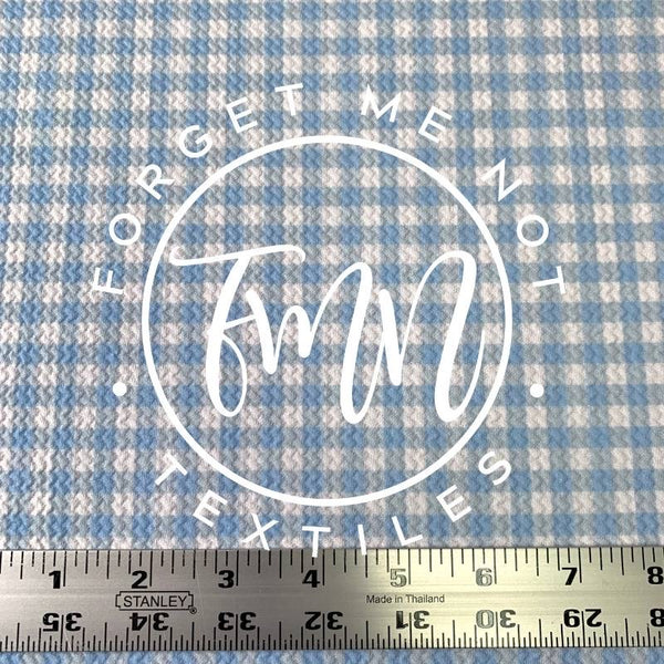 Gingham Baby Blue Bullet Fabric