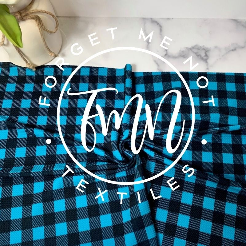 Teal & Black Buffalo Plaid Bullet Fabric