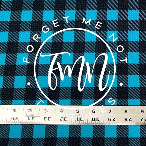 Teal & Black Buffalo Plaid Bullet Fabric