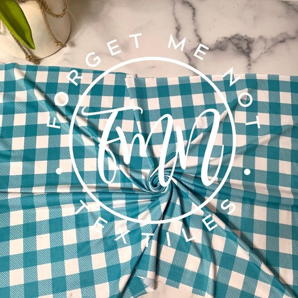 Teal & White Buffalo Plaid, DBP Butter Fabric