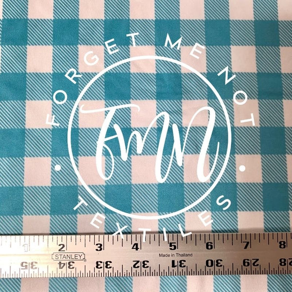 Teal & White Buffalo Plaid, DBP Butter Fabric